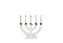 Adventsljusstake Båge 5-armad Vit Konstsmide